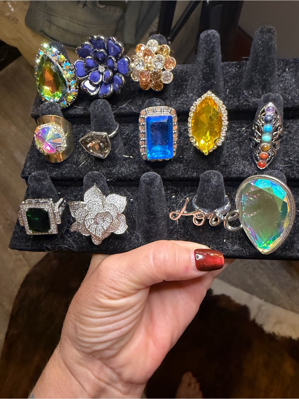 Assorted Multi-Color Statement Rings - Women Jewelry